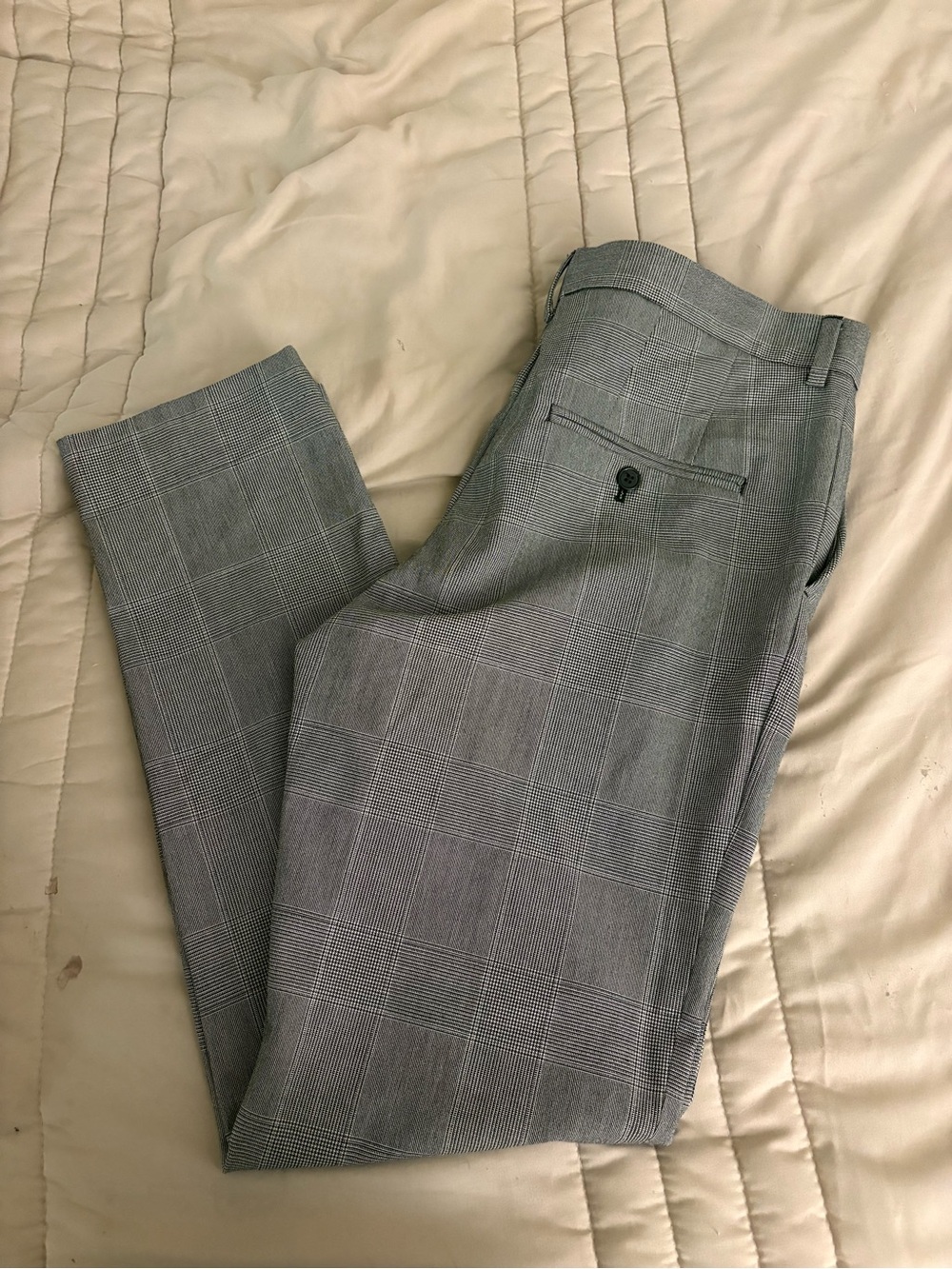 H&M Men's Gray Plaid Dress Pants 33x30